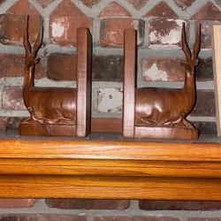 Wooden Deer Book Ends