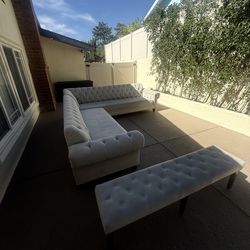 Sectional sofa set with  bench