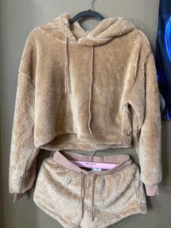 Forever 21 Sherpa Hoodie and Shorts Set