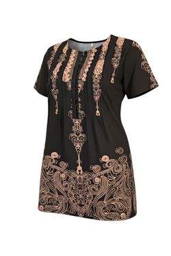 Black and blush blouse