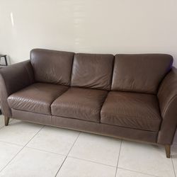 Brown Leather Couch 