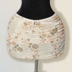 Sequin Embroidered Mini Skirt