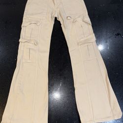 Small Y2K Beige Cargo PacSun Pants