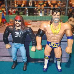 WWF Bend-ems Figures "X-Pac" "Razor Ramon" ( Vintage Just Toys 1(contact info removed) )