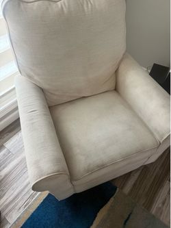 Cream Electronic Swivel Glider Power Recliner Nursery Chair