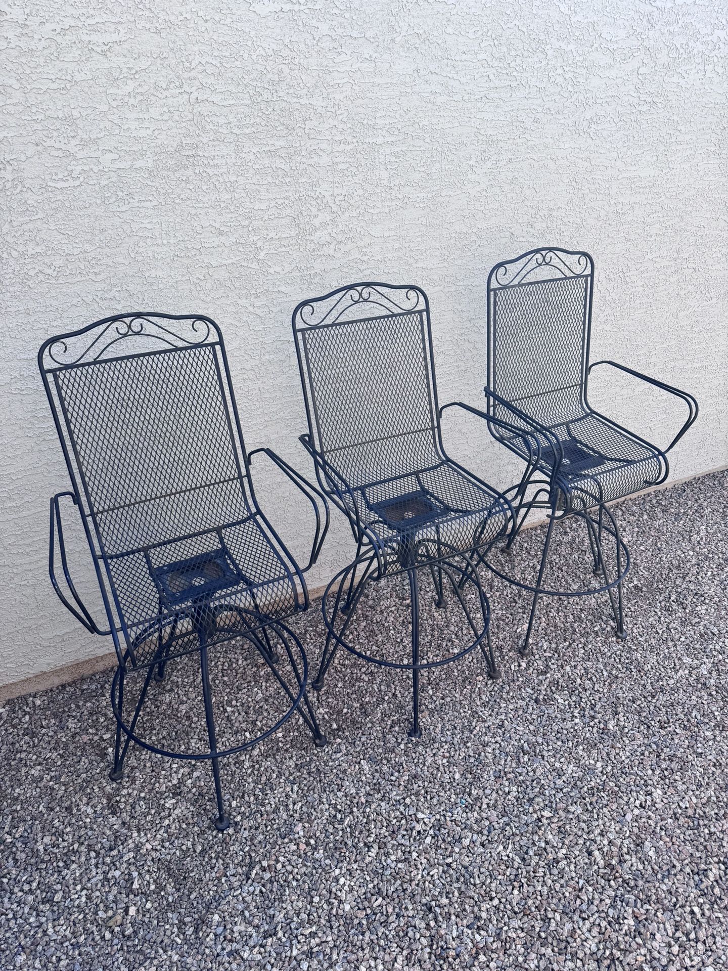 Wrought Iron Swivel Barstools Outdoor 