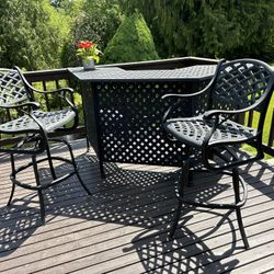 Metal Bar And Stool Set