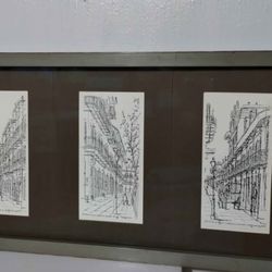 FRAMED DRAWING ARTWORK 23"×13"