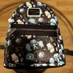 New Loungefly Haunted Mansion black & blue mini backpack 