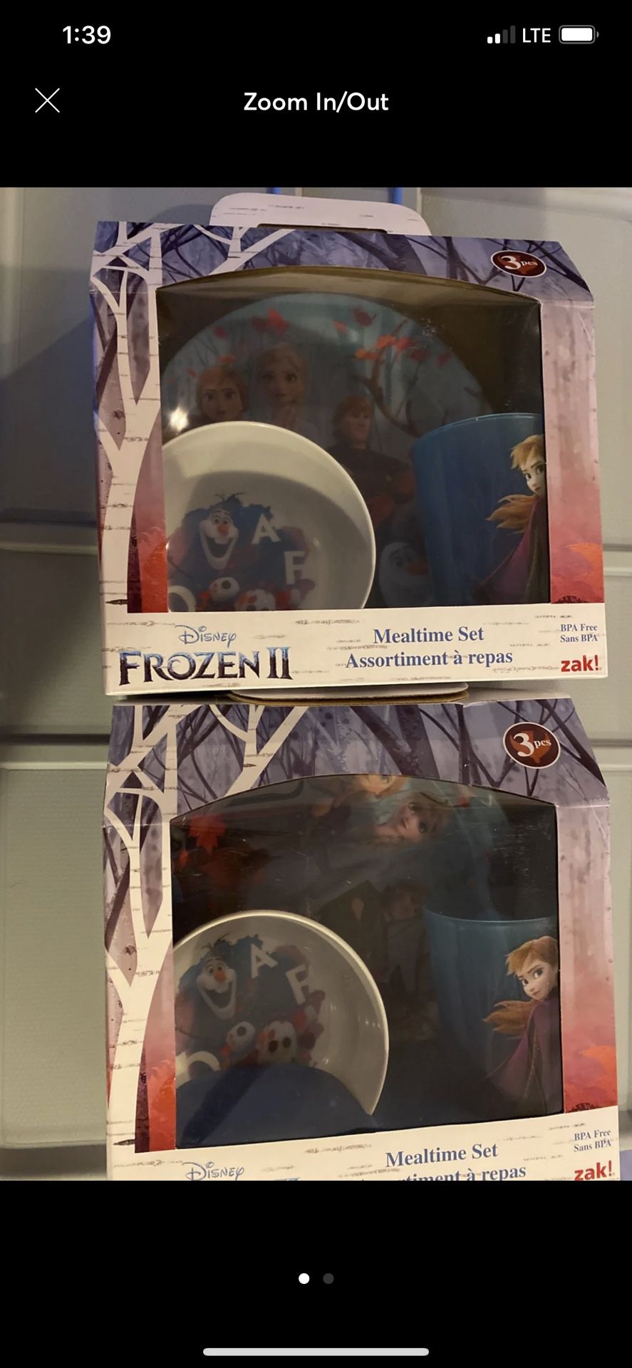 2 Frozen 2 Plate, bowl and cup set