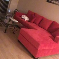 Red Sectional Couch 