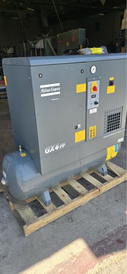 ATLAS COPCO 2029 GX4FF ROTARY SCREW COMPRESSOR W/INTEGRATED REFRIGERANT DRYER, 46 Hrs of use.