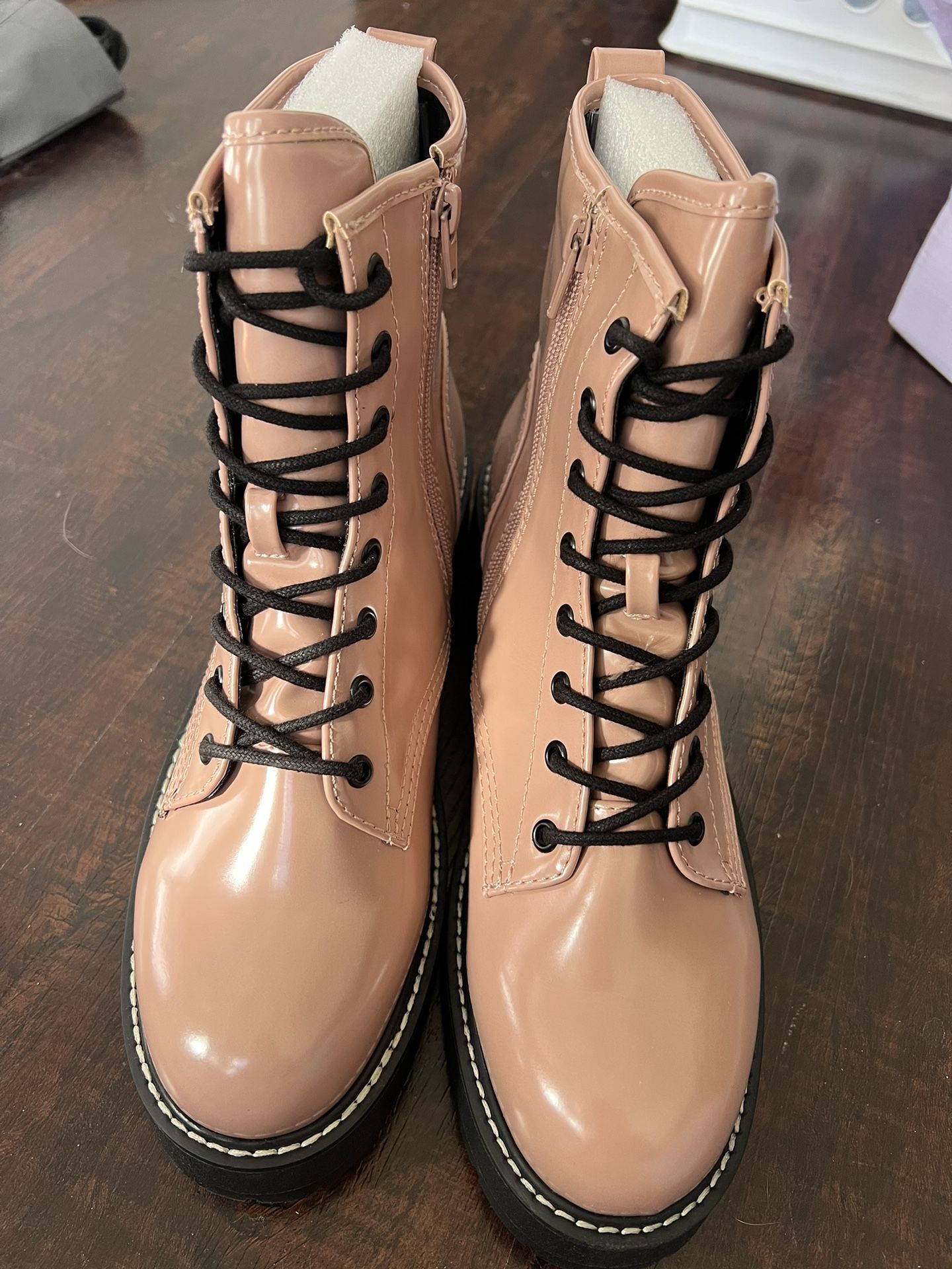 Blush Pink Combat Boots 9.5 Women’s- Steve Madden