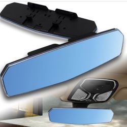 Pre Own Wide-Angle Interior Rearview Blue Tinted Convex Mirror-11”x3”
