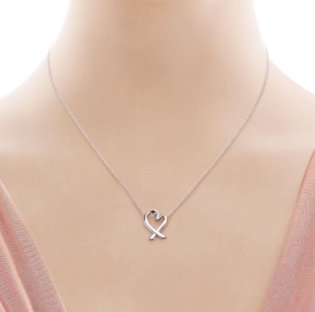 Tiffany & Co Sterling Silver Necklace Mini Paloma Picasso Loving Heart Pendant