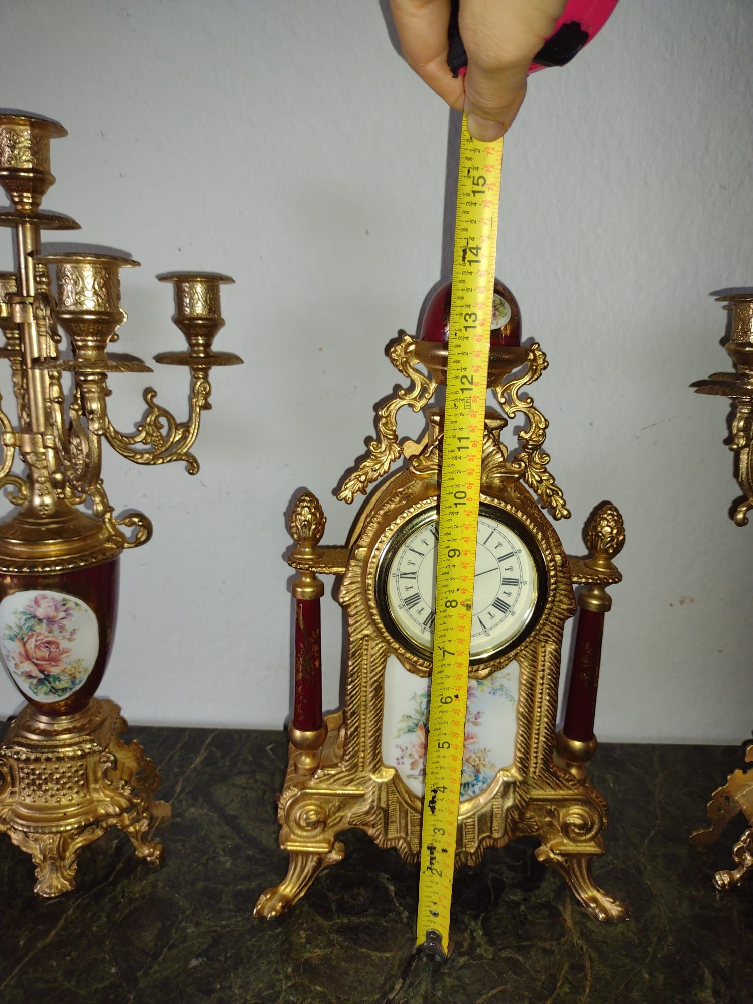 Antique French Clock And Candelabra