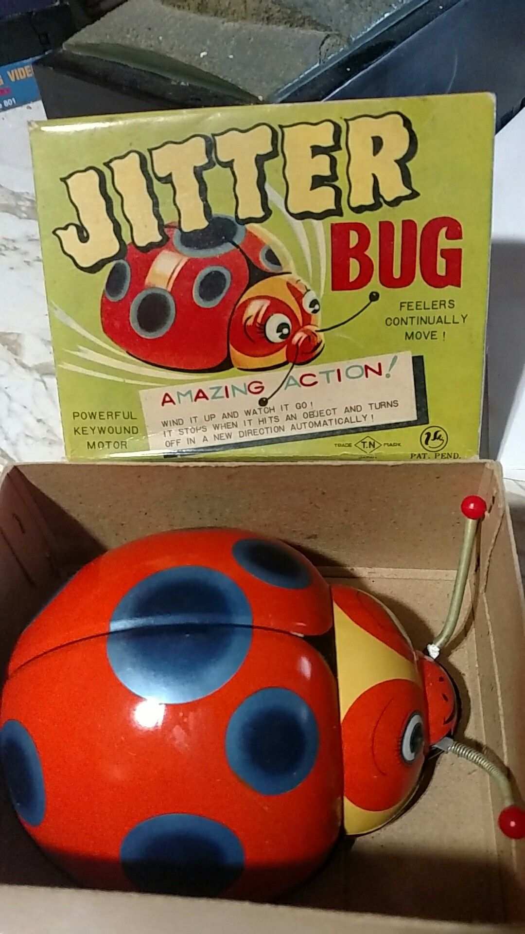 VINTAGE PAT. PENDING JITTER BUG TOY