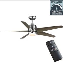 New Ceiling Fan 54 in. Color Changing Integrated LED Indoor/Outdoor Polished Nickel with and Remote