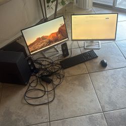 HP Envy Desktop Setup W/ Dual Monitor W Insignia Speakers