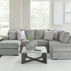 Gray Double Chaise Sectional Couch 