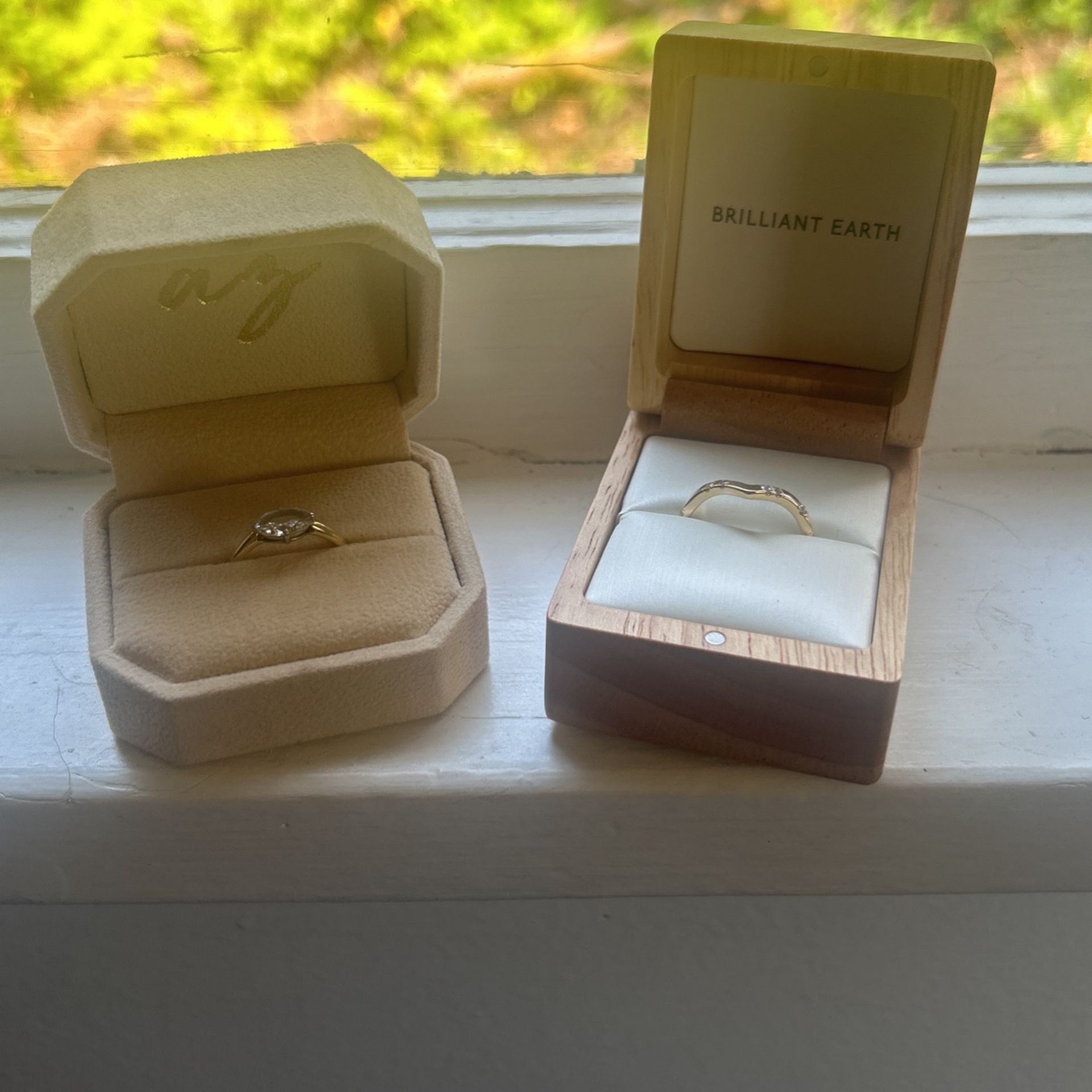 Ashley Zhang Engagement Ring And Brilliant Earth Wedding band