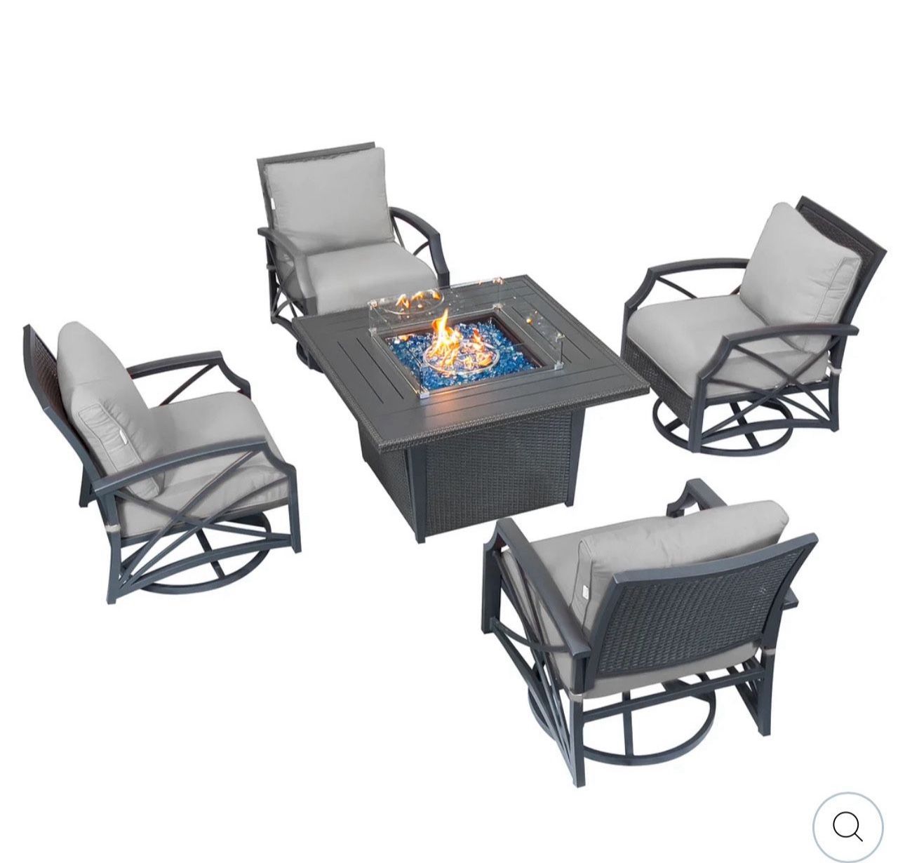 ETHAN 5-PIECE OUTDOOR FIRE PIT TABLE SET FOR PATIO
