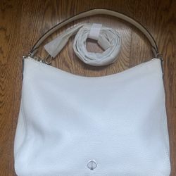 Kate Spade Cream Color Leather Large Handbag Bag 12x9