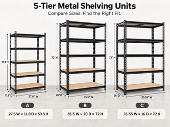 5-tier storage shelf (three sizes)