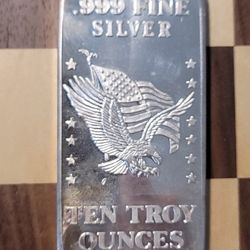 1981 Ten Troy Ounces  .9999 Fine Silver Bar 