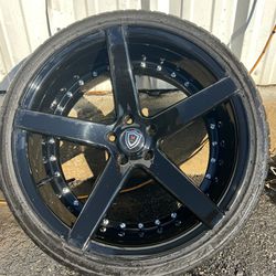 20” Black Concave Rims and Tires