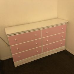 Used Girls Bedroom Set: Twin Bed (3 Drawers), (6 Drawer) Dresser and a 2 Drawer end piece, all for $90