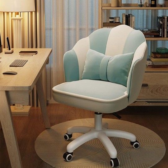 Office Chair Cute Petal Desk Chair Modern Fabric Home Butterfly Chair Height Adjustable New