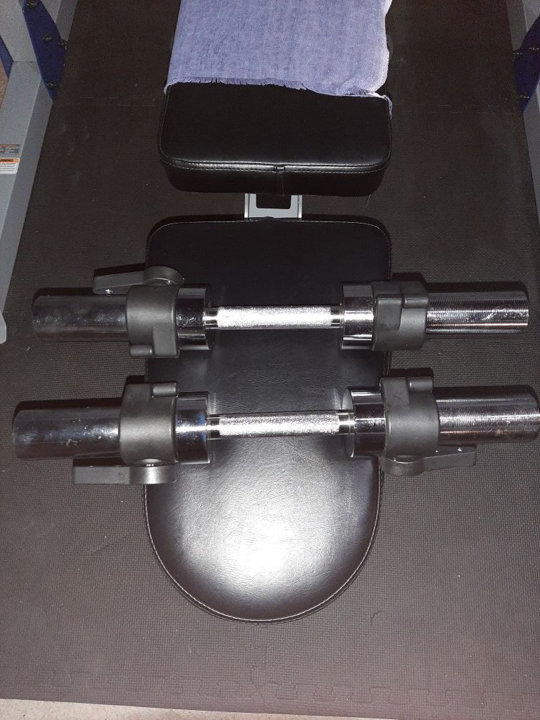 Olympic dumbbells handle. Dumbbell set. Just the handles. Comes with the lock.