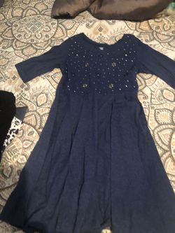 Girls blue falsity sequins dress