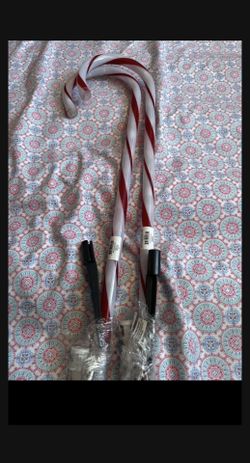 Lighted Candy Cane White With Red Stripes