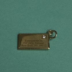 Tiffany & Co. 18k Gold Diamond Envelope Charm Pendant 