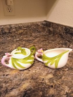 Vintage Ceramic Cream And Sugar Set 