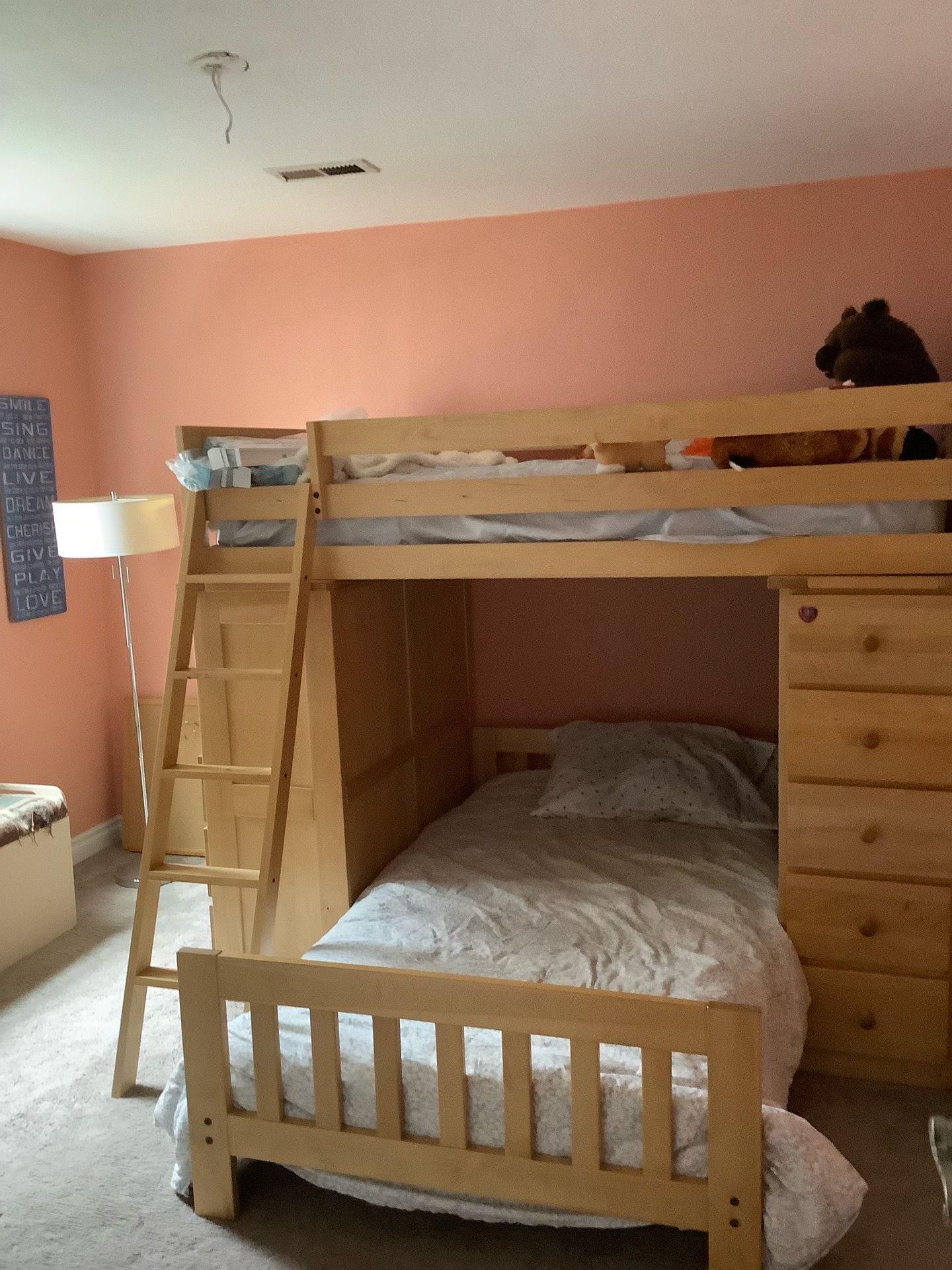 Pine bunk bed system