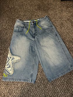 A.LAB Star Blue Wash Baggy Jorts