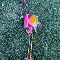 Tall Lawn Flamingo With Basket 