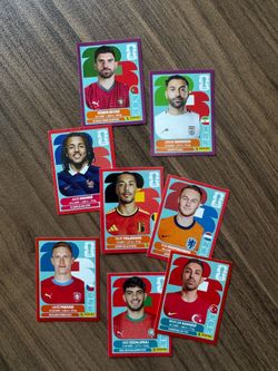 Panini fifa World Cup 2026 purple and red border stickers.