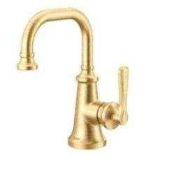 Moen S44101BG Colinet One-Handle Single Hole Traditional Bathroom Sink Faucet, Brushed Gold