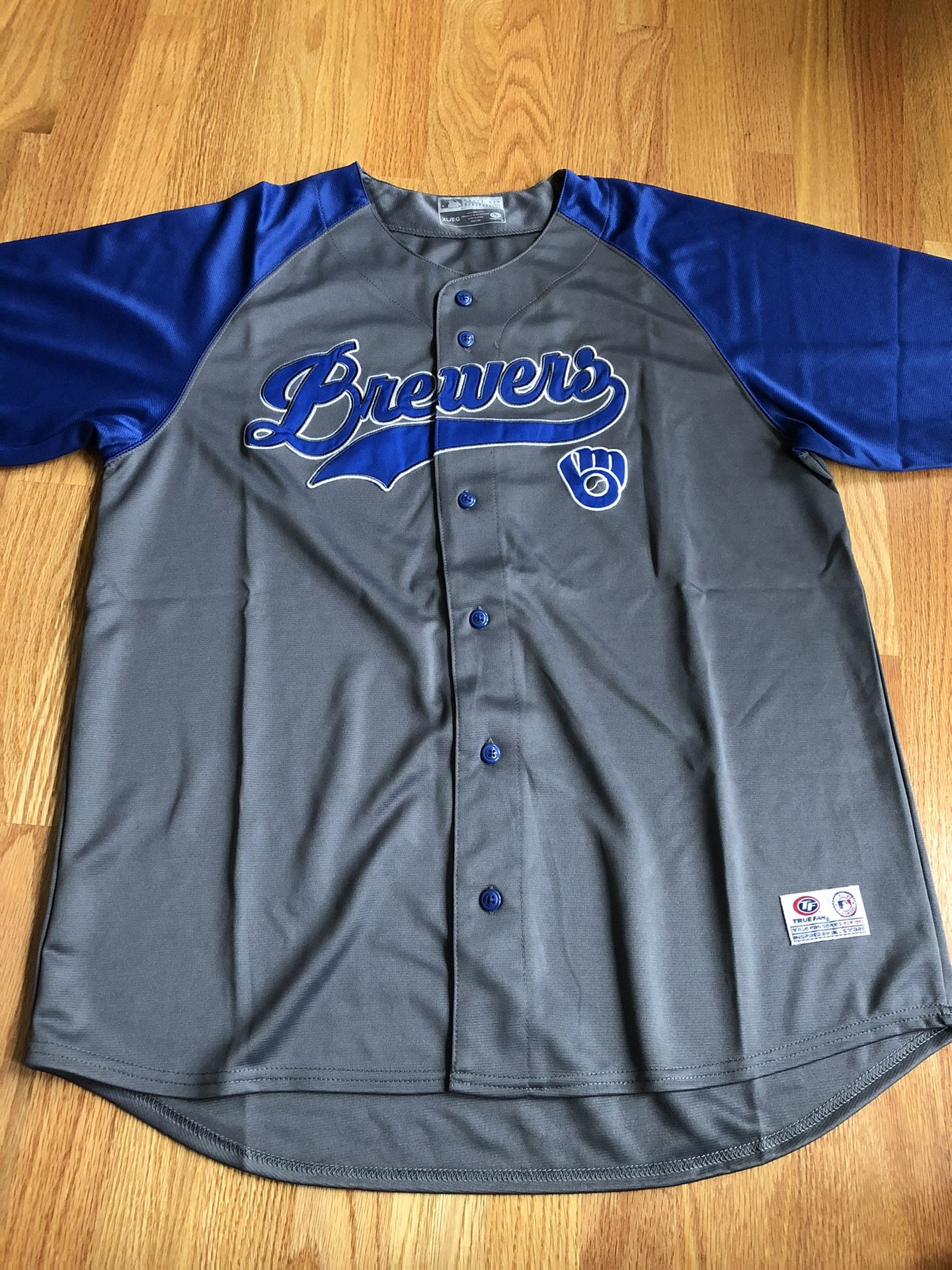 New MLB Brewers Jersey Genuine Merchandise True Fan Series Size XL 