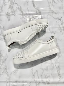 Louboutin Pure White Low Top Spike