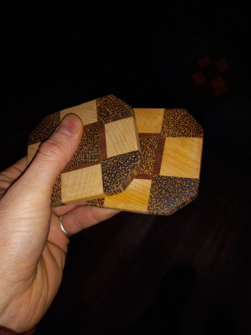 Cuatom Hand Made Wooden  Coasters 