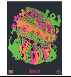Scooby-Doo 50th Anniversary Keep Meddling Exclusive Neon Poster 12" x 16"