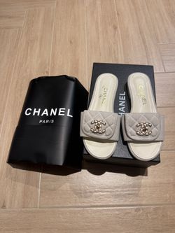 Chanel Quilted Corduroy Sandals