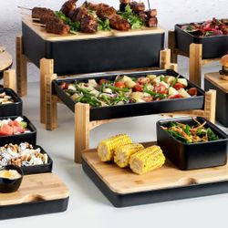 Brookdale Global Table ware Bamboo Nimble Food Stands. Brand New