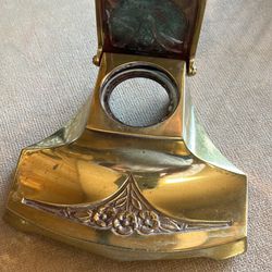 Antique bronze Inkwell missing glass insert