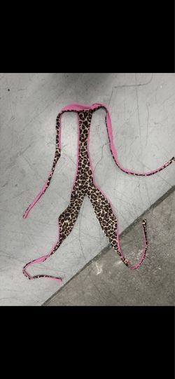 Cutout strappy leopard print thong bodysuit w/hot pink trim SMall  nip NEW
